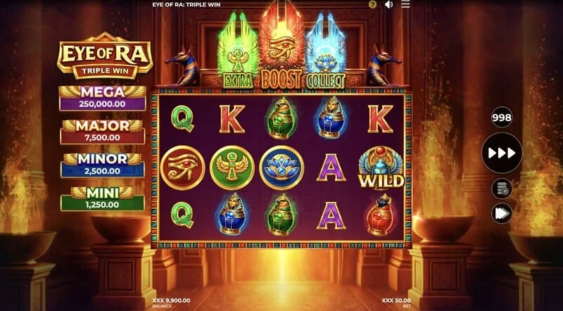 Eye of Ra Triple Win - Wilds aleatórios nos cilindros